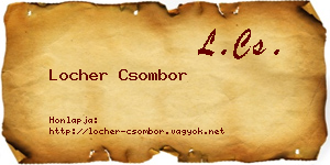 Locher Csombor névjegykártya